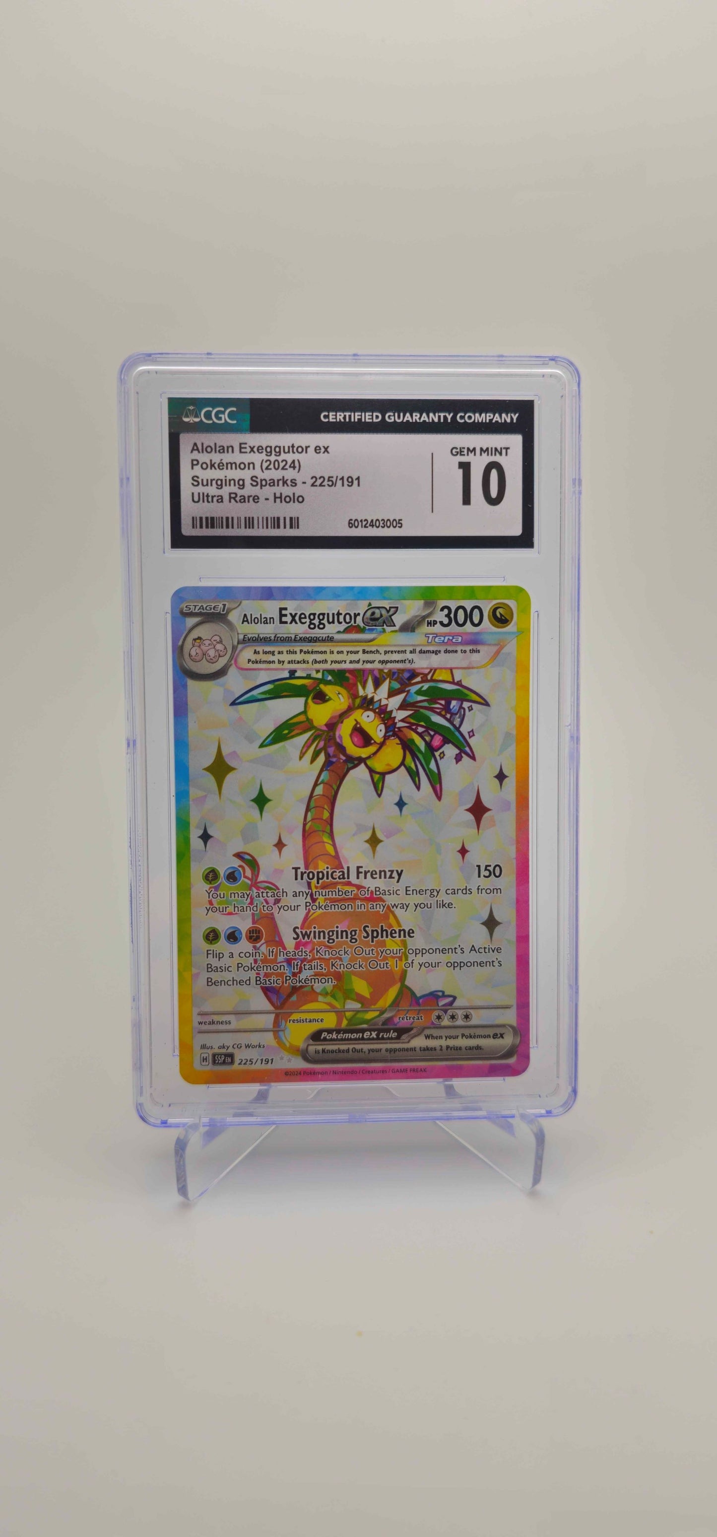 CGC 10 - EN - Alolan Exeggutor EX - 225/191 - SV08