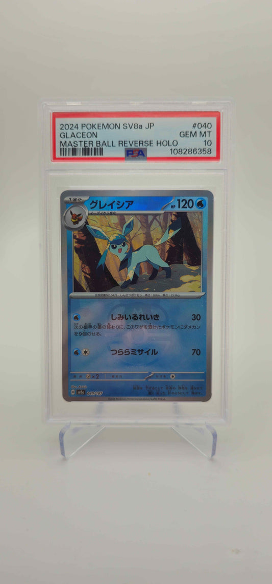 PSA 10 - JP - Glaceon (Master Ball Pattern) - 040/187 - SV8a