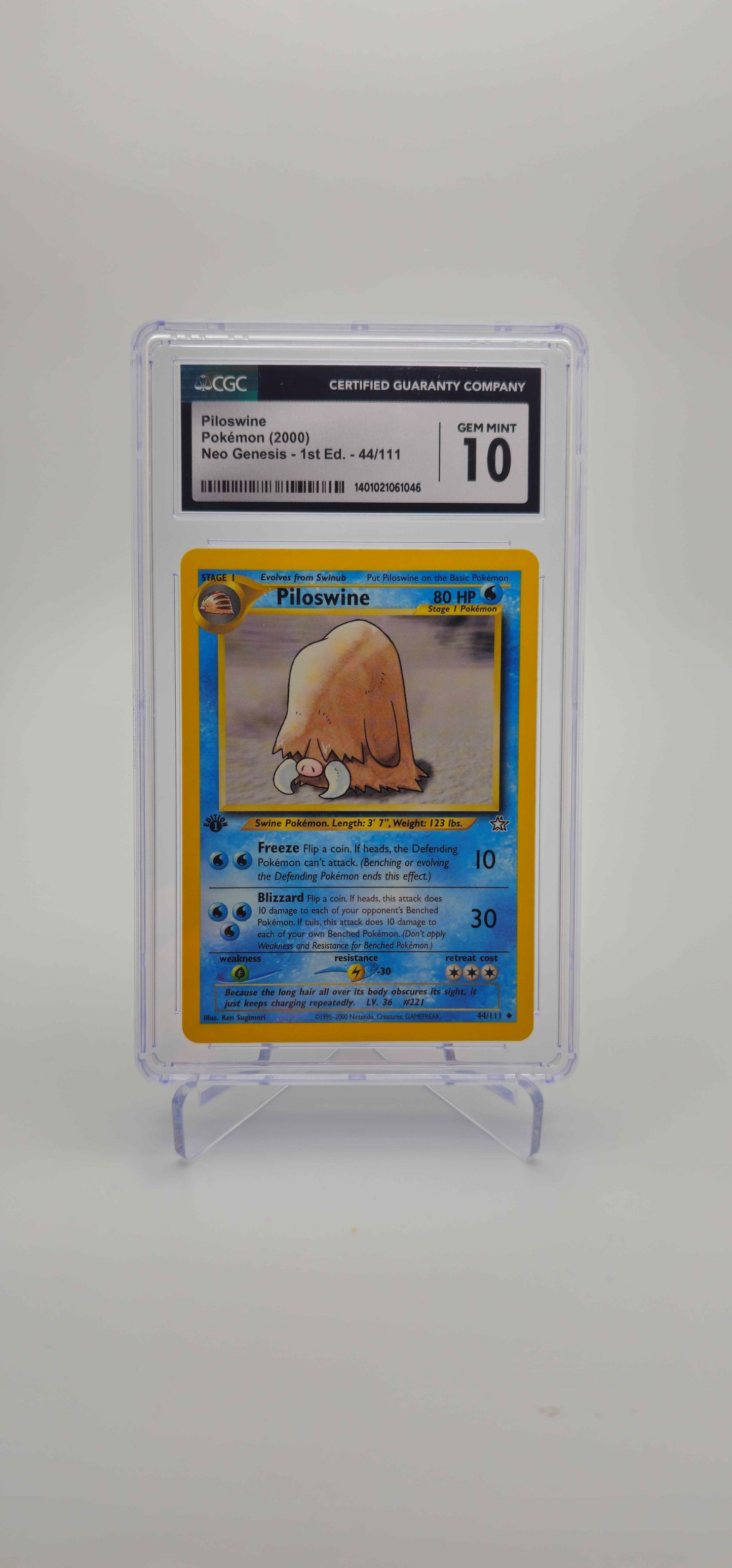 CGC 10 - EN - Piloswine 1st ED 044/111 - N1